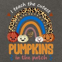 I Teach The Cutest Pumpkins In The Patch Leopard Cotton Canvas Backpack