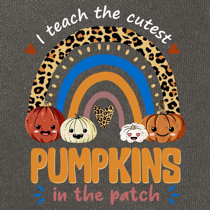 I Teach The Cutest Pumpkins In The Patch Leopard Cotton Canvas Backpack
