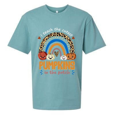 I Teach The Cutest Pumpkins In The Patch Leopard Sueded Cloud Jersey T-Shirt