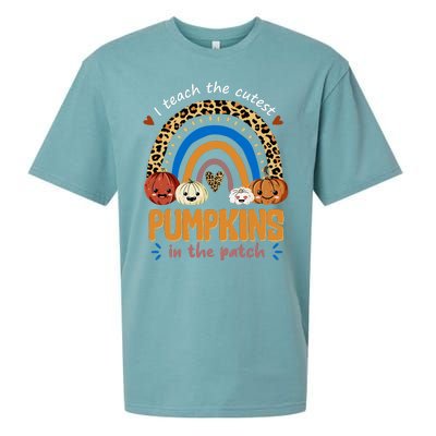 I Teach The Cutest Pumpkins In The Patch Leopard Sueded Cloud Jersey T-Shirt