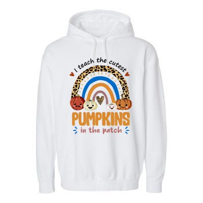 I Teach The Cutest Pumpkins In The Patch Leopard Garment-Dyed Fleece Hoodie