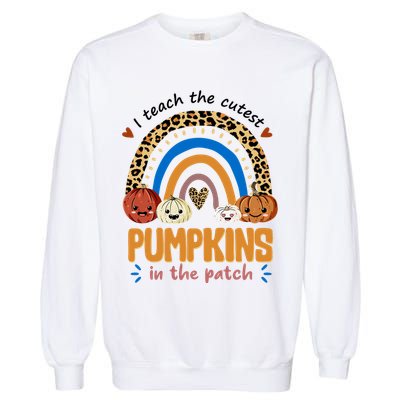 I Teach The Cutest Pumpkins In The Patch Leopard Garment-Dyed Sweatshirt