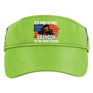 Its Time To Take Brandon To The Train Station, Anti Biden Design Adult Drive Performance Visor