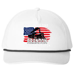 Its Time To Take Brandon To The Train Station, Anti Biden Design Snapback Five-Panel Rope Hat