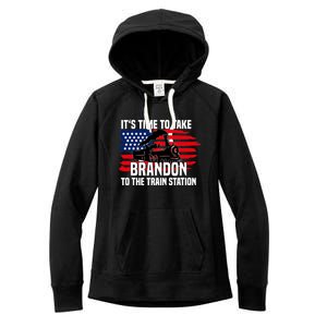 Its Time To Take Brandon To The Train Station, Anti Biden Design Women's Fleece Hoodie