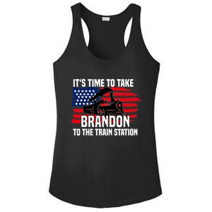 Its Time To Take Brandon To The Train Station, Anti Biden Design Ladies PosiCharge Competitor Racerback Tank