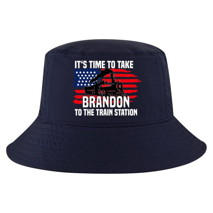 Its Time To Take Brandon To The Train Station, Anti Biden Design Cool Comfort Performance Bucket Hat