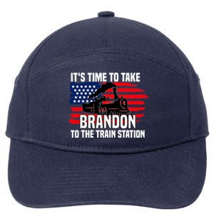 Its Time To Take Brandon To The Train Station, Anti Biden Design 7-Panel Snapback Hat