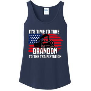 Its Time To Take Brandon To The Train Station, Anti Biden Design Ladies Essential Tank