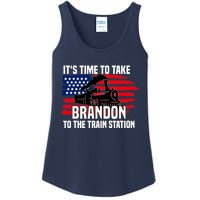 Its Time To Take Brandon To The Train Station, Anti Biden Design Ladies Essential Tank