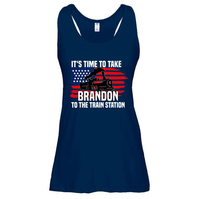 Its Time To Take Brandon To The Train Station, Anti Biden Design Ladies Essential Flowy Tank