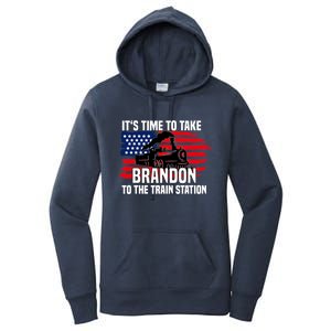 Its Time To Take Brandon To The Train Station, Anti Biden Design Women's Pullover Hoodie