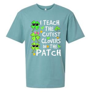 I Teach The Cutest Clovers In The Patch St Patrick Day Irish Cute Gift Sueded Cloud Jersey T-Shirt