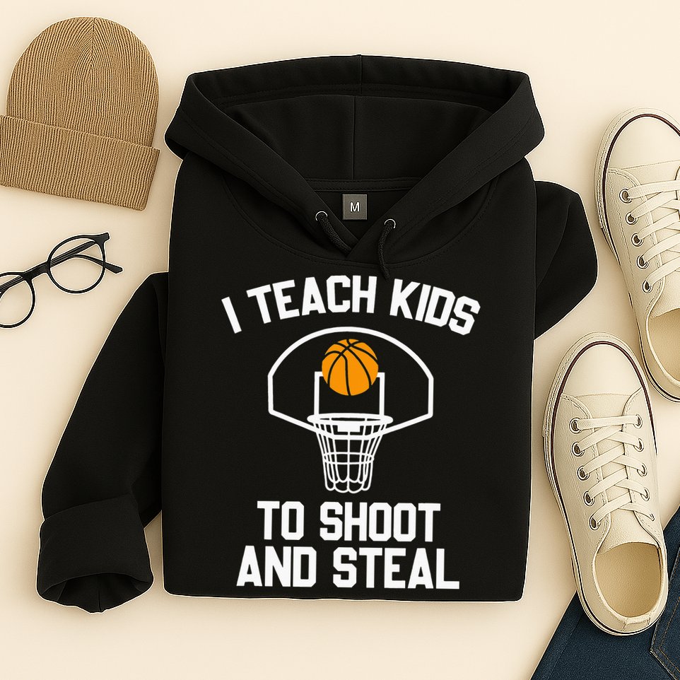 I Teach To Shoot And Steal High School funny Basketball Hoodie