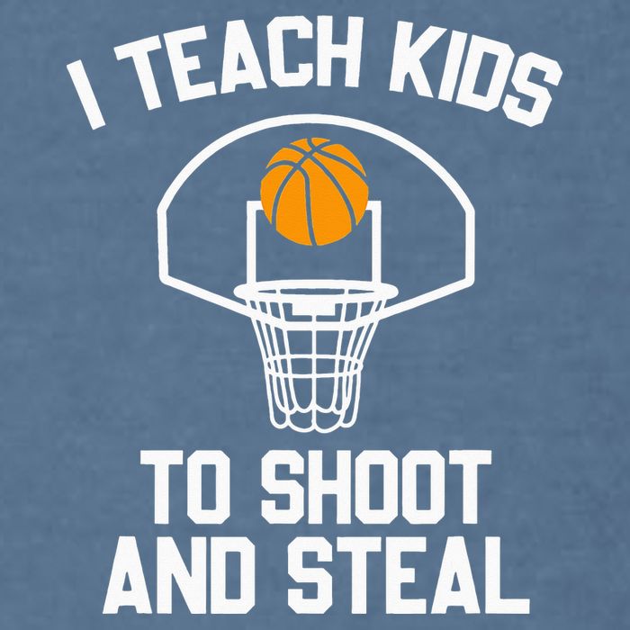 I Teach To Shoot And Steal High School funny Basketball Garment-Dyed Sweatshirt