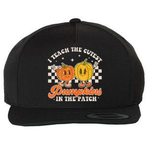 I Teach The Cutest Pumpkins In The Patch Retro Teacher Fall Wool Snapback Cap