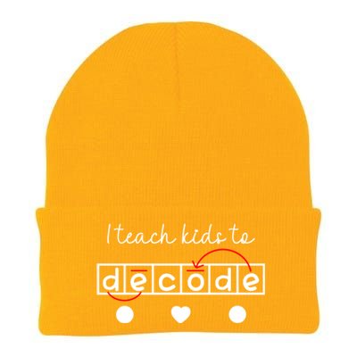 I Teach To Decode Science Of Reading Gift Knit Cap Winter Beanie