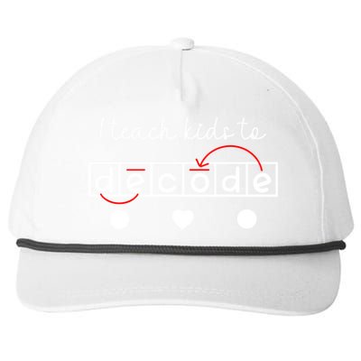 I Teach To Decode Science Of Reading Gift Snapback Five-Panel Rope Hat