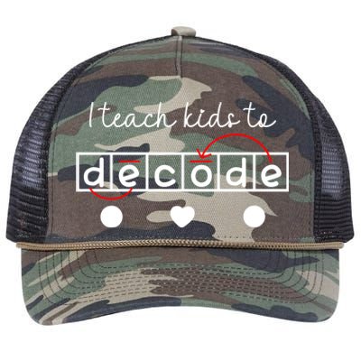 I Teach To Decode Science Of Reading Gift Retro Rope Trucker Hat Cap