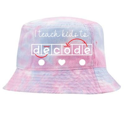 I Teach To Decode Science Of Reading Gift Tie-Dyed Bucket Hat