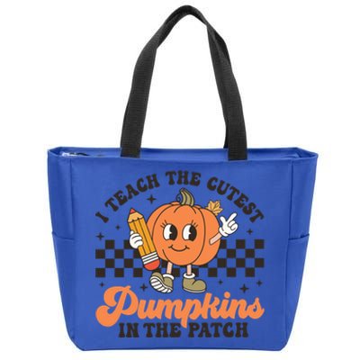 I Teach The Cutest Pumpkins In The Patch Teacher Halloween Gift Zip Tote Bag