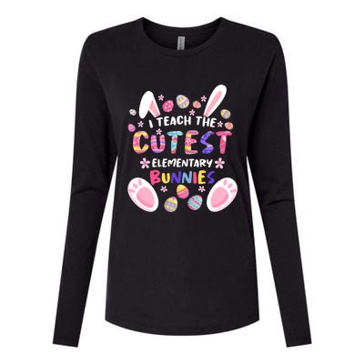 I Teach The Cutest Eletary Bunnies Teacher Easter Day Gift Womens Cotton Relaxed Long Sleeve T-Shirt