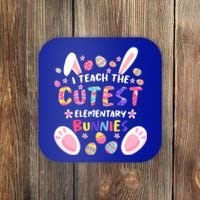 I Teach The Cutest Eletary Bunnies Teacher Easter Day Gift Coaster