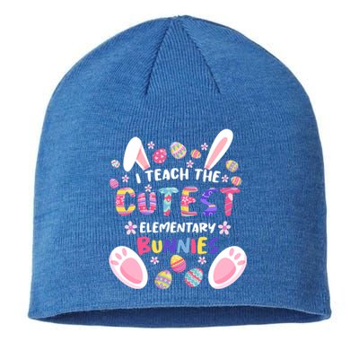 I Teach The Cutest Eletary Bunnies Teacher Easter Day Gift Sustainable Beanie