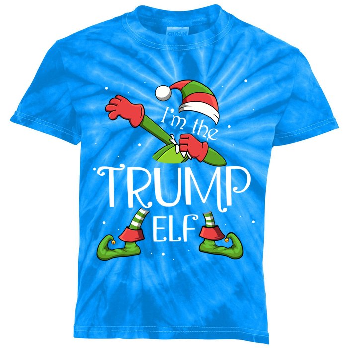 I'm The Trump Elf Dabbing Santa Claus Xmas Family Christmas Great Gift Kids Tie-Dye T-Shirt