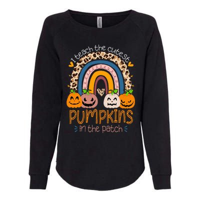 I Teach The Cutest Pumpkins In The Patch Teacher Halloween Womens California Wash Sweatshirt