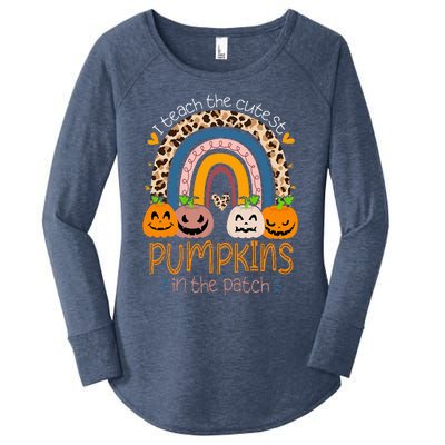 I Teach The Cutest Pumpkins In The Patch Teacher Halloween Women's Perfect Tri Tunic Long Sleeve Shirt