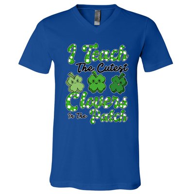 I Teach The Cutest Clovers In The Patch St Patricks Day Great Gift V-Neck T-Shirt