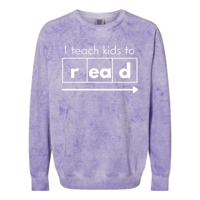 I Teach To Read Science Of Reading Funny Cool Gift Colorblast Crewneck Sweatshirt