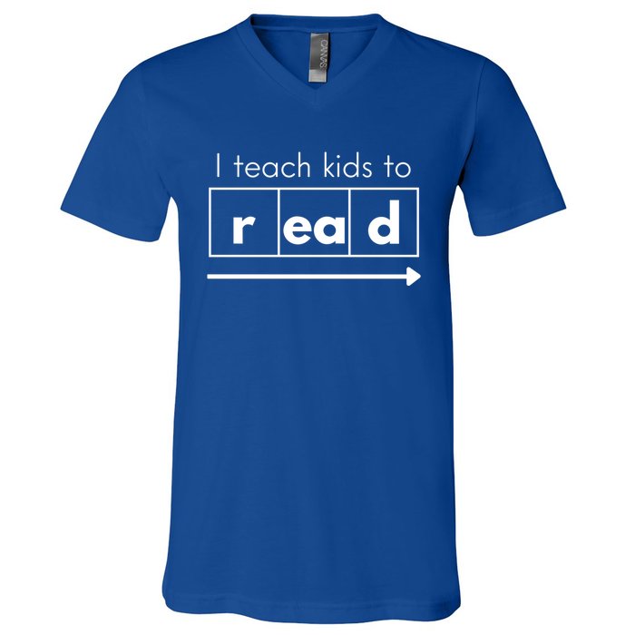 I Teach To Read Science Of Reading Funny Cool Gift V-Neck T-Shirt