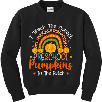 I Teach The Cutest Preschool Pumpkin Teacher Halloween Kids Sweatshirt