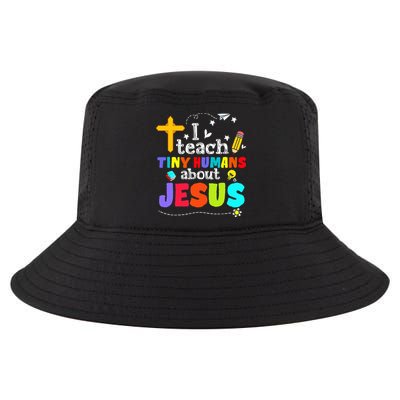 I Teach Tiny Humans About Jesus Sunday School Teacher Bible Cool Comfort Performance Bucket Hat