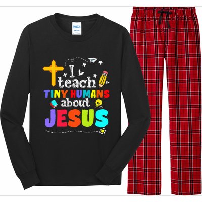 I Teach Tiny Humans About Jesus Sunday School Teacher Bible Long Sleeve Pajama Set