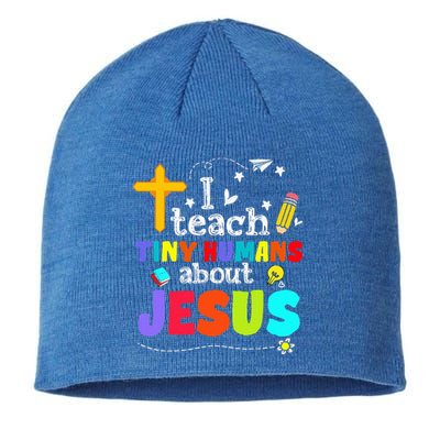 I Teach Tiny Humans About Jesus Sunday School Teacher Bible Sustainable Beanie