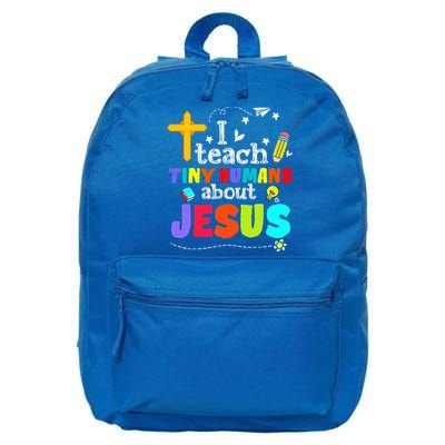 I Teach Tiny Humans About Jesus Sunday School Teacher Bible 16 in Basic Backpack