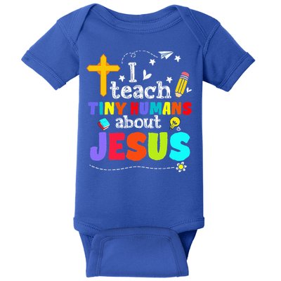 I Teach Tiny Humans About Jesus Sunday School Teacher Bible Baby Bodysuit