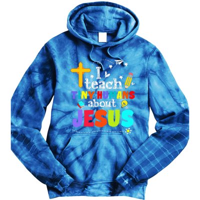 I Teach Tiny Humans About Jesus Sunday School Teacher Bible Tie Dye Hoodie