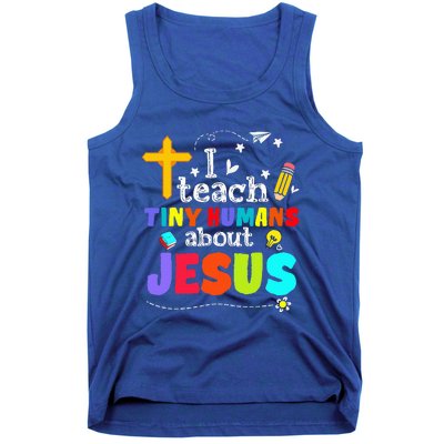 I Teach Tiny Humans About Jesus Sunday School Teacher Bible Tank Top