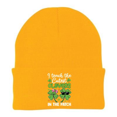 I Teach The Cutest Clovers In The Patch St Patricks Day Tea Gift Knit Cap Winter Beanie