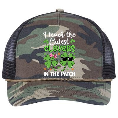 I Teach The Cutest Clovers In The Patch St Patricks Day Tea Gift Retro Rope Trucker Hat Cap