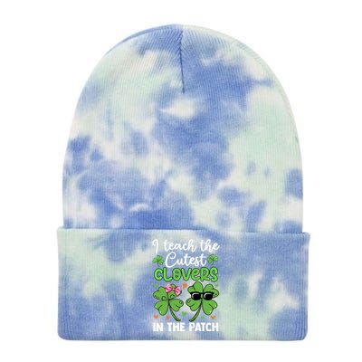 I Teach The Cutest Clovers In The Patch St Patricks Day Tea Gift Tie Dye 12in Knit Beanie