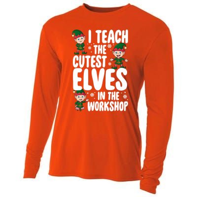 I Teach The Cutest In The Workshop Teacher Christmas Great Gift Cooling Performance Long Sleeve Crew