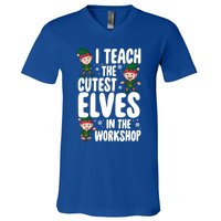 I Teach The Cutest In The Workshop Teacher Christmas Great Gift V-Neck T-Shirt