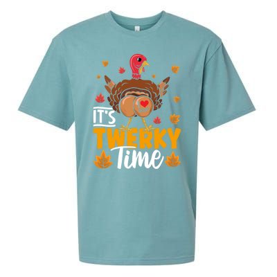 ItS Twerky Time I Love Gravy Funny Thanksgiving Turkey Butt Great Gift Sueded Cloud Jersey T-Shirt