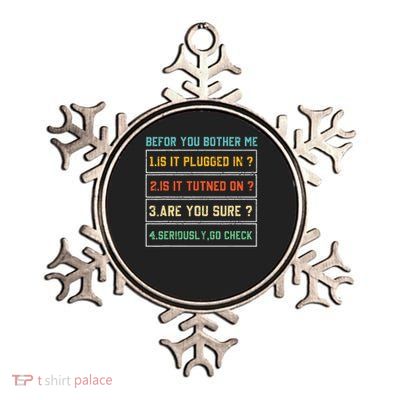 Information Technology Tech Funny Metallic Star Ornament