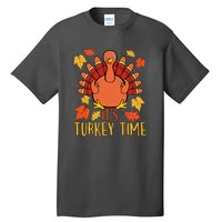 It's Turkey Time Thanksgiving For Women Falling Leaf Tall T-Shirt